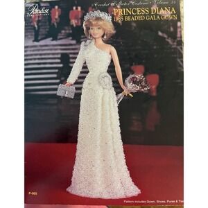 Princess Diana Beaded Gala Gown Pattern Paradise Crochet‎ Costume 1985  Vol 54